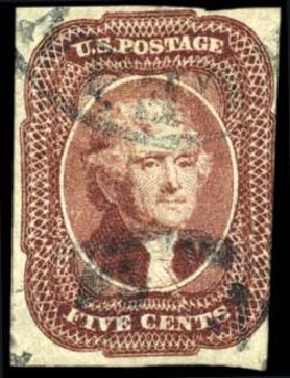 Prices of US Stamp Scott Cat. 12: 1856 5c Jefferson. Harmer-Schau Auction Galleries, Oct 2010, Sale 87, Lot 98