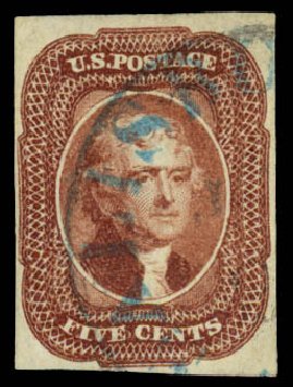 Price of US Stamp Scott Cat. # 12: 5c 1856 Jefferson. Daniel Kelleher Auctions, Mar 2014, Sale 648, Lot 2008