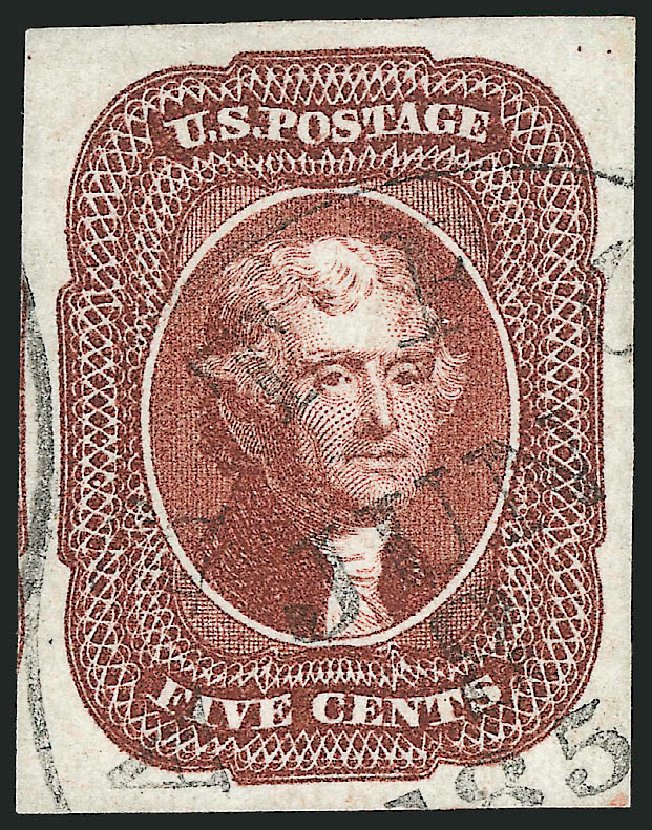 Cost of US Stamps Scott Catalogue # 12: 1856 5c Jefferson. Robert Siegel Auction Galleries, Mar 2012, Sale 1019, Lot 348