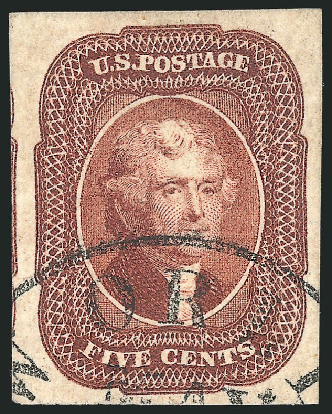 Value of US Stamp Scott Catalogue #12 - 1856 5c Jefferson. Robert Siegel Auction Galleries, Sep 2014, Sale 1078, Lot 78