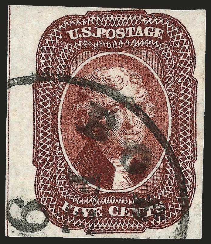 Costs of US Stamps Scott 12: 5c 1856 Jefferson. Robert Siegel Auction Galleries, Oct 2008, Sale 963, Lot 198