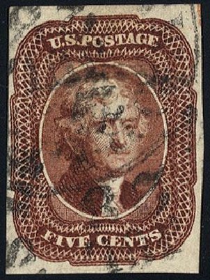 US Stamps Price Scott #12: 5c 1856 Jefferson. Cherrystone Auctions, Jan 2008, Sale 200801, Lot 1029