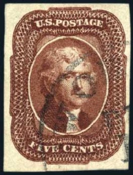 Price of US Stamps Scott #12: 5c 1856 Jefferson. Harmer-Schau Auction Galleries, Feb 2009, Sale 80, Lot 1089