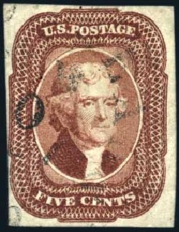Value of US Stamp Scott Catalogue 12: 5c 1856 Jefferson. Harmer-Schau Auction Galleries, Mar 2011, Sale 89, Lot 89
