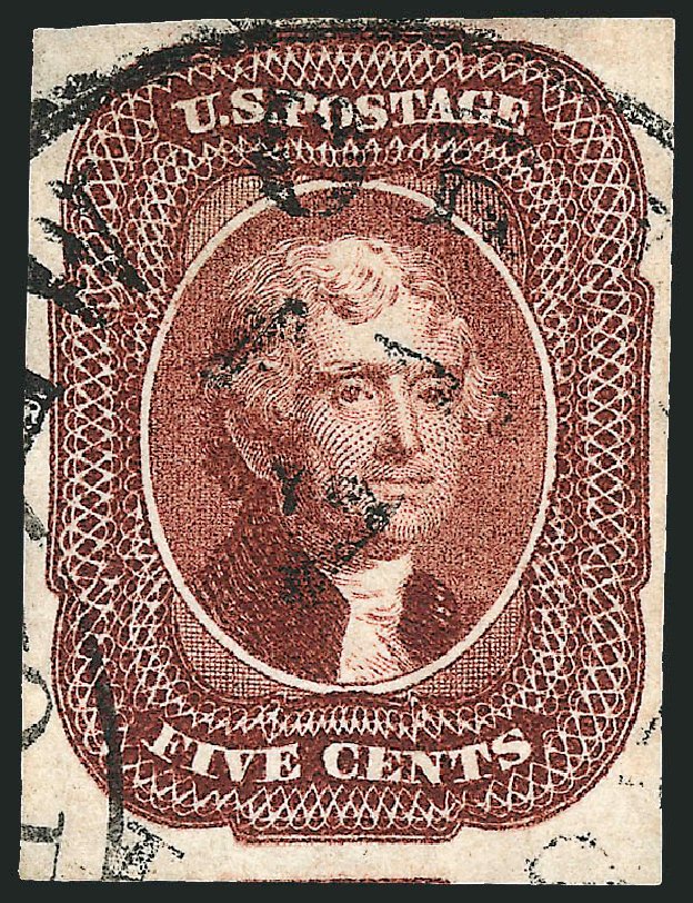 Values of US Stamp Scott Cat. # 12: 5c 1856 Jefferson. Robert Siegel Auction Galleries, Sep 2008, Sale 962, Lot 2239