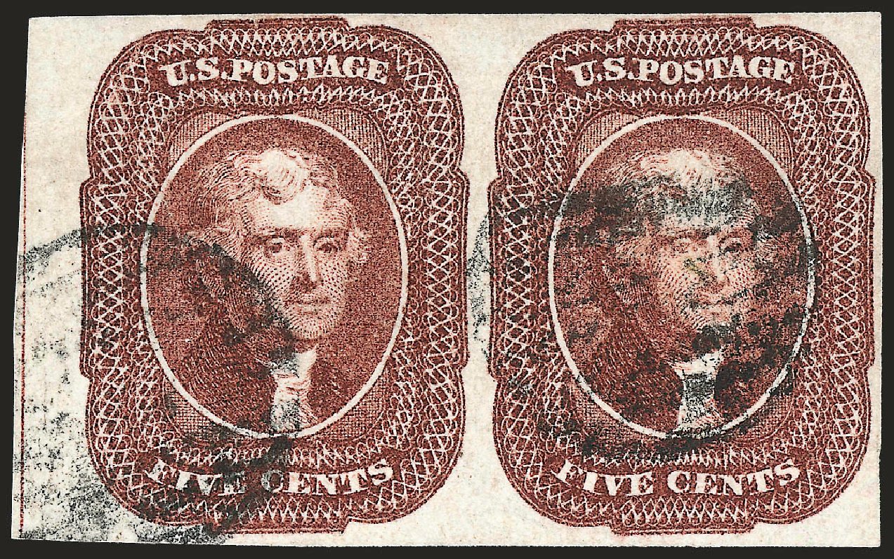 US Stamp Prices Scott Catalogue # 12 - 5c 1856 Jefferson. Robert Siegel Auction Galleries, Oct 2008, Sale 963, Lot 199
