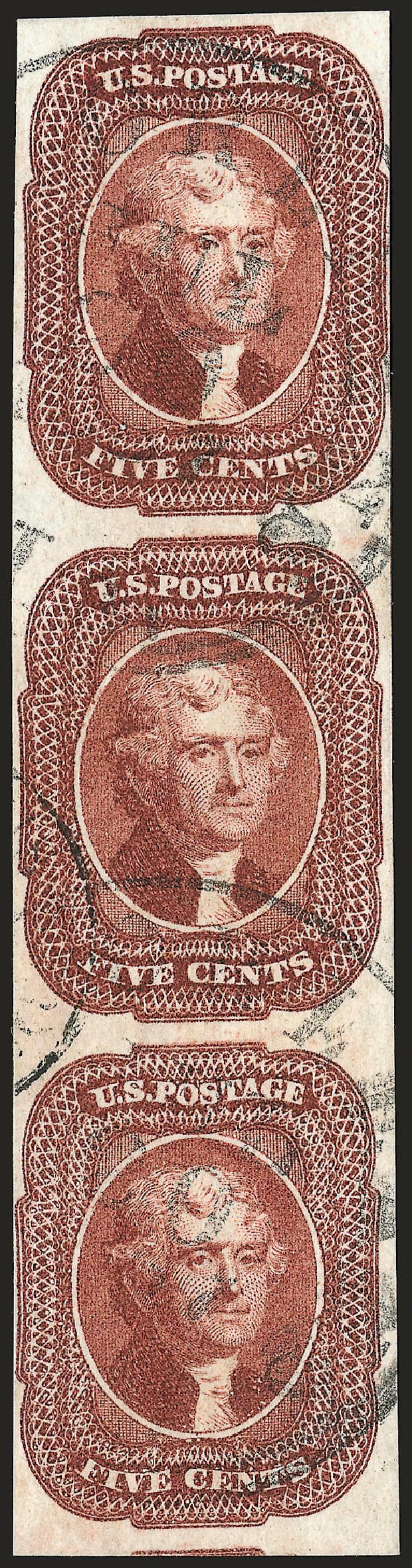 Value of US Stamps Scott 12 - 5c 1856 Jefferson. Robert Siegel Auction Galleries, Oct 2008, Sale 963, Lot 209