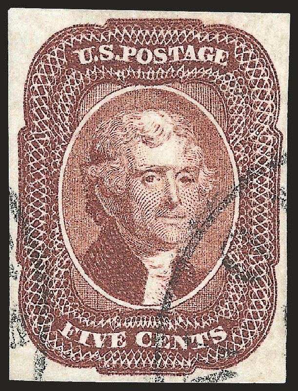 US Stamp Price Scott #12: 5c 1856 Jefferson. Robert Siegel Auction Galleries, Jun 2009, Sale 975, Lot 1139