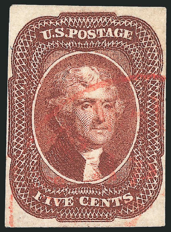 Cost of US Stamps Scott Cat. # 12 - 5c 1856 Jefferson. Robert Siegel Auction Galleries, Oct 2010, Sale 997, Lot 5169