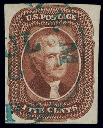 Price of US Stamps Scott Catalog # 12: 1856 5c Jefferson. Matthew Bennett International, Jun 2008, Sale 328, Lot 480