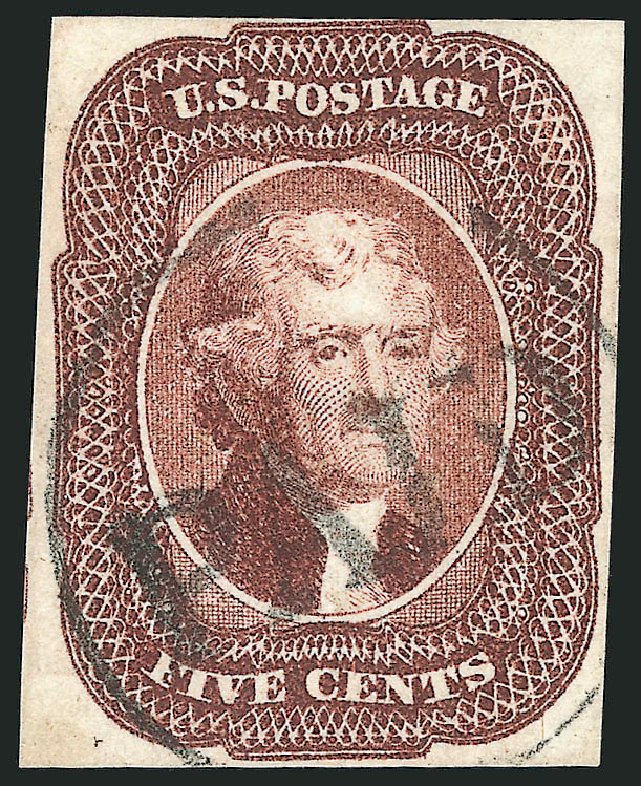 Prices of US Stamp Scott Catalogue #12 - 1856 5c Jefferson. Robert Siegel Auction Galleries, Oct 2014, Sale 1082, Lot 340