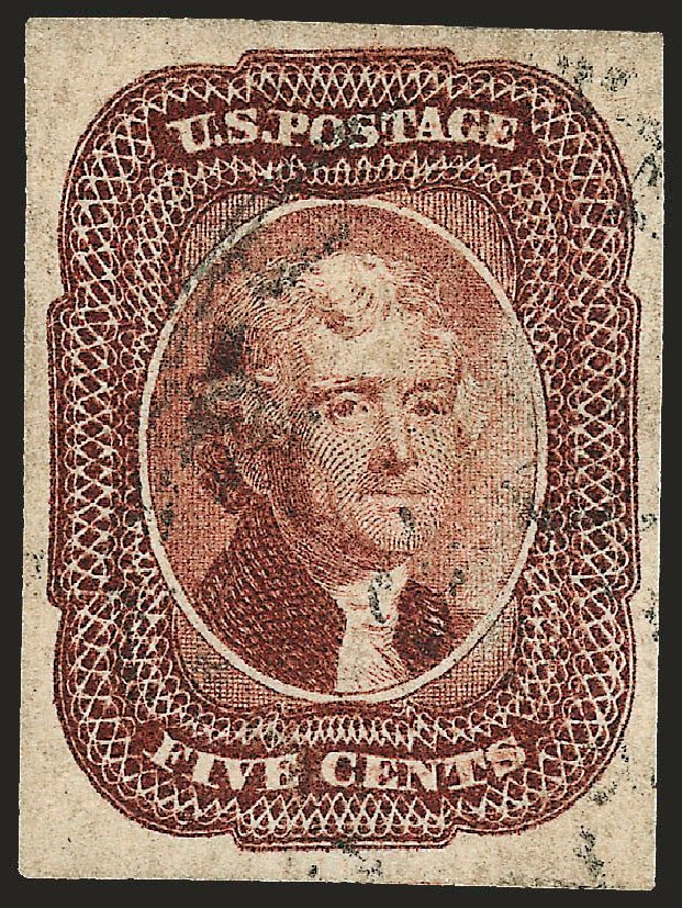Cost of US Stamps Scott Cat. # 12: 1856 5c Jefferson. Robert Siegel Auction Galleries, Oct 2008, Sale 963, Lot 200