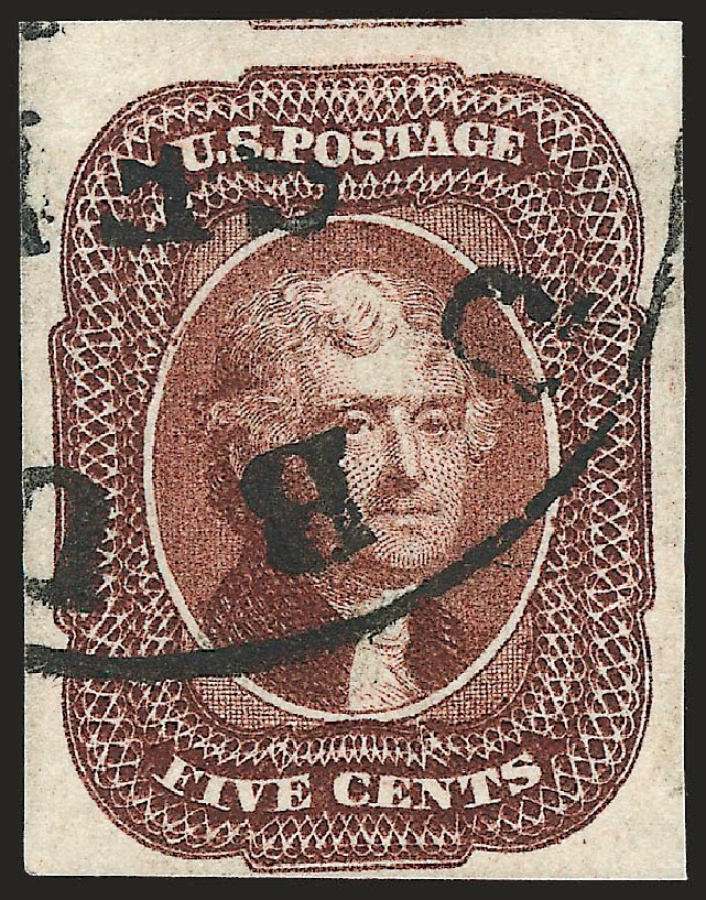Costs of US Stamps Scott Catalog 12: 5c 1856 Jefferson. Robert Siegel Auction Galleries, Sep 2009, Sale 976, Lot 1160