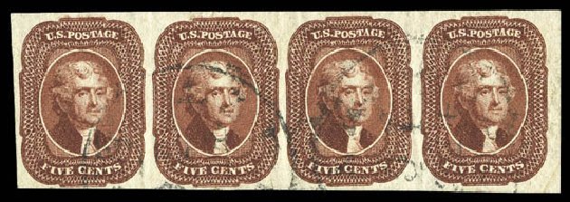 US Stamps Value Scott Cat. #12 - 5c 1856 Jefferson. Matthew Bennett International, Sep 2012, Sale 345, Lot 31