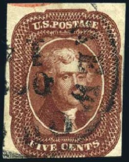 Price of US Stamps Scott #12: 1856 5c Jefferson. Harmer-Schau Auction Galleries, Feb 2010, Sale 84, Lot 1281