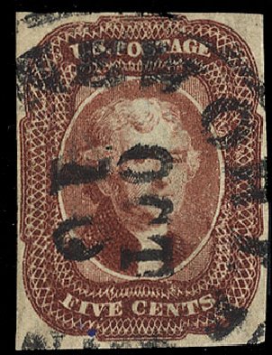 Value of US Stamp Scott Cat. 12: 5c 1856 Jefferson. Cherrystone Auctions, Nov 2009, Sale 200911, Lot 3014