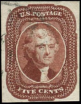 US Stamp Price Scott Catalogue 12: 1856 5c Jefferson. Regency-Superior, Nov 2014, Sale 108, Lot 64