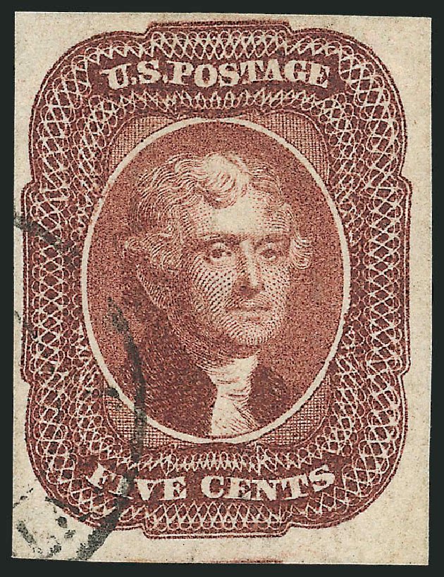Prices of US Stamps Scott #12: 5c 1856 Jefferson. Robert Siegel Auction Galleries, Jun 2012, Sale 1026, Lot 1154