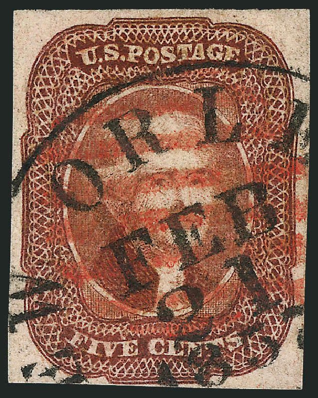 Value of US Stamps Scott 12 - 1856 5c Jefferson. Robert Siegel Auction Galleries, Sep 2008, Sale 962, Lot 2244