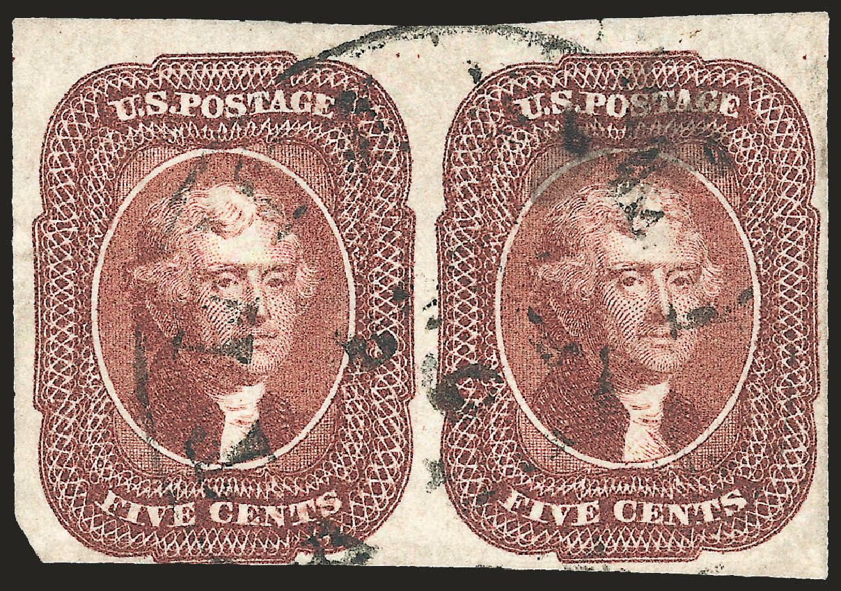 Prices of US Stamps Scott Cat. 12 - 1856 5c Jefferson. Robert Siegel Auction Galleries, Jun 2009, Sale 975, Lot 1144