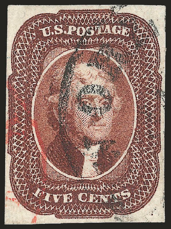Price of US Stamps Scott Catalog #12: 1856 5c Jefferson. Robert Siegel Auction Galleries, Apr 2010, Sale 984, Lot 94