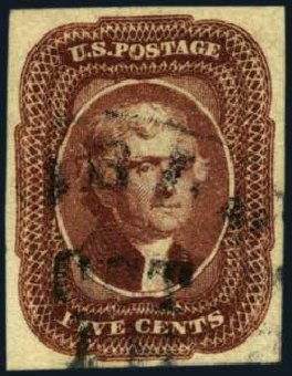 Cost of US Stamps Scott Cat. #12: 5c 1856 Jefferson. Harmer-Schau Auction Galleries, Aug 2012, Sale 94, Lot 1005