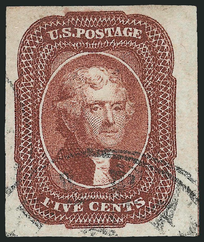 US Stamp Prices Scott Catalogue # 12: 1856 5c Jefferson. Robert Siegel Auction Galleries, Nov 2012, Sale 1034, Lot 35