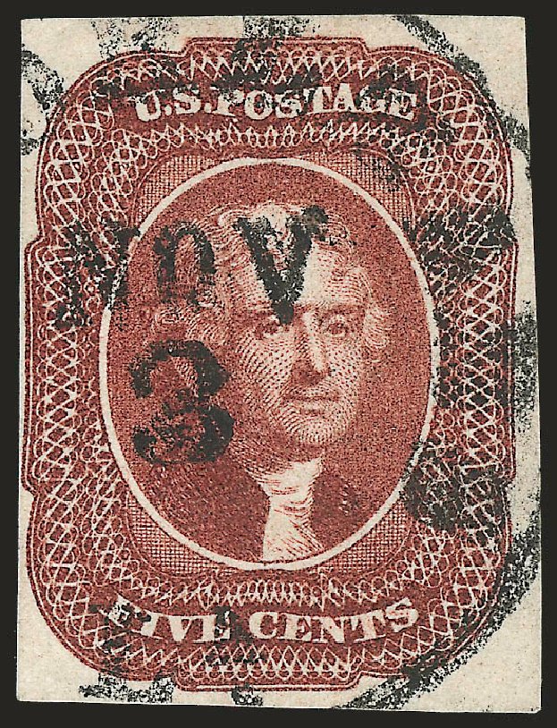 US Stamp Price Scott Catalog # 12 - 1856 5c Jefferson. Robert Siegel Auction Galleries, Apr 2010, Sale 984, Lot 95