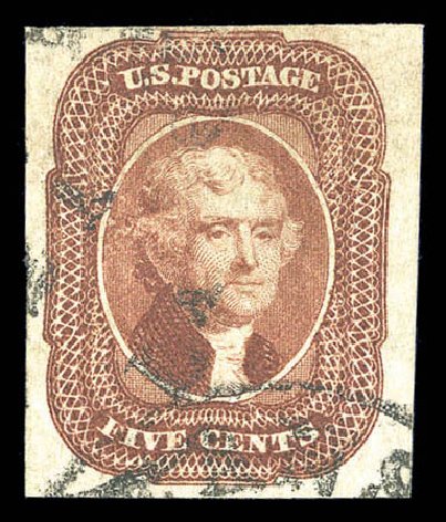 Prices of US Stamp Scott Catalogue 12: 5c 1856 Jefferson. Matthew Bennett International, Sep 2010, Sale 331, Lot 342
