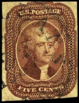 Costs of US Stamp Scott Cat. # 12: 5c 1856 Jefferson. Harmer-Schau Auction Galleries, Feb 2012, Sale 92, Lot 802