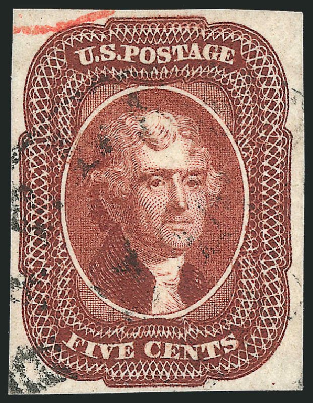 Prices of US Stamp Scott Catalog 12 - 1856 5c Jefferson. Robert Siegel Auction Galleries, Mar 2011, Sale 1007, Lot 2112
