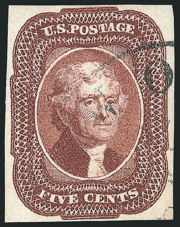 Value of US Stamp Scott Cat. # 12: 5c 1856 Jefferson. Robert Siegel Auction Galleries, Jul 2013, Sale 1050, Lot 112