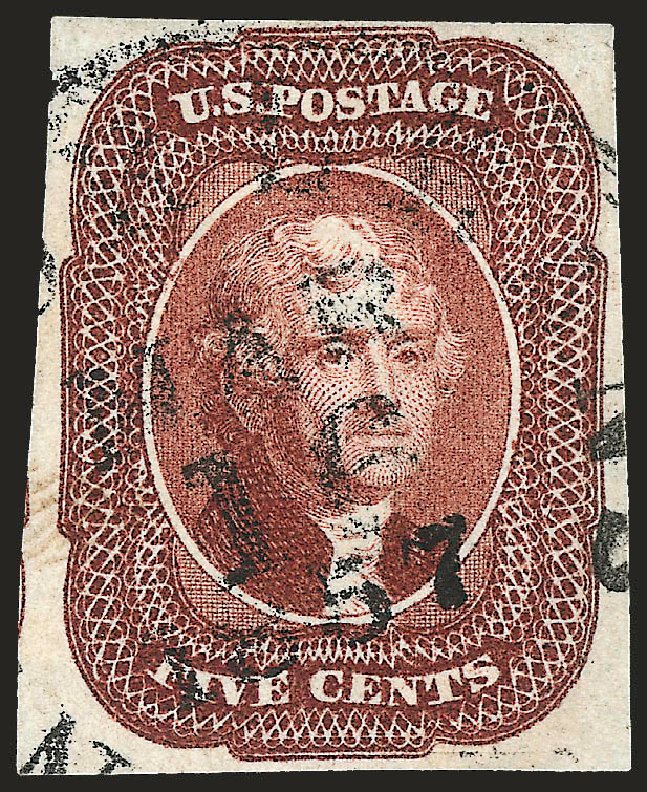 Price of US Stamps Scott #12 - 5c 1856 Jefferson. Robert Siegel Auction Galleries, Sep 2008, Sale 962, Lot 2242
