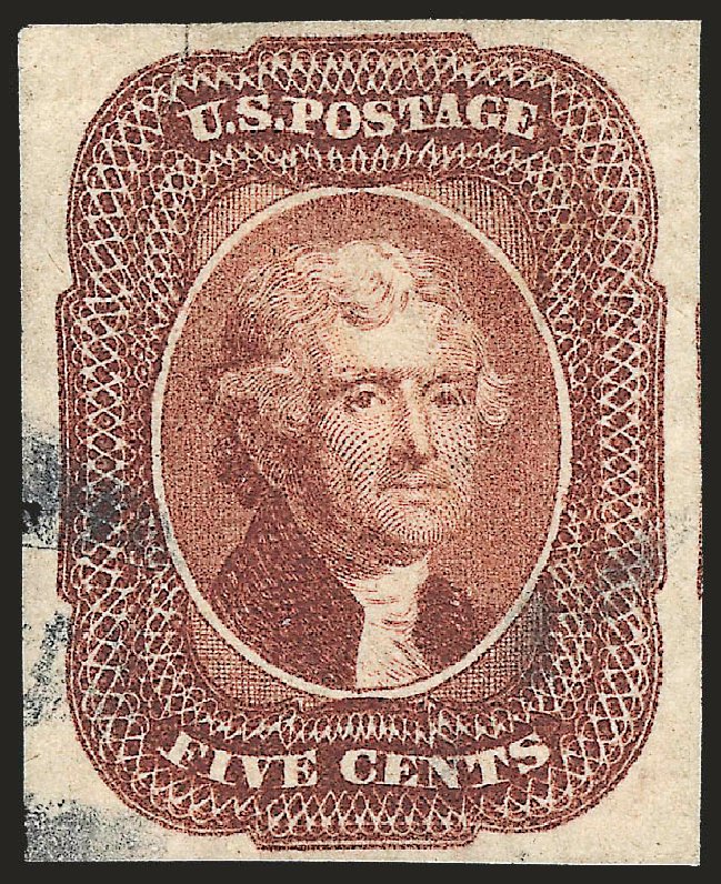 US Stamps Value Scott Catalogue 12 - 5c 1856 Jefferson. Robert Siegel Auction Galleries, Sep 2009, Sale 976, Lot 1162