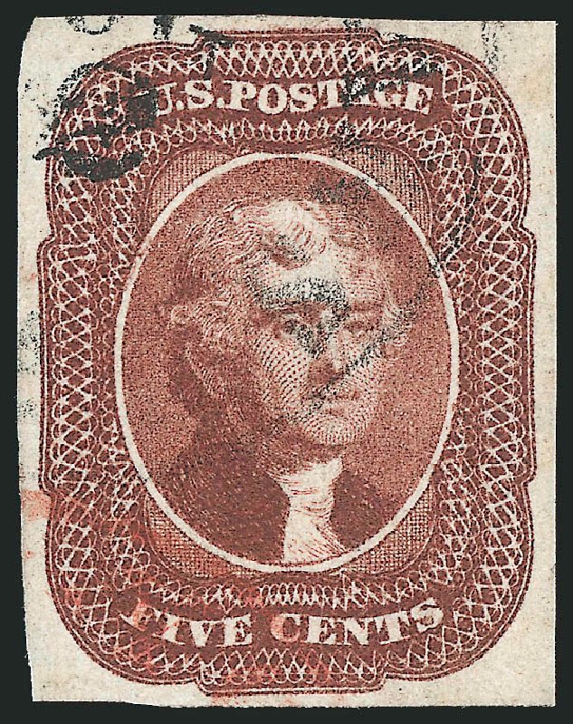 US Stamp Prices Scott Catalogue 12: 5c 1856 Jefferson. Robert Siegel Auction Galleries, Mar 2011, Sale 1007, Lot 2113