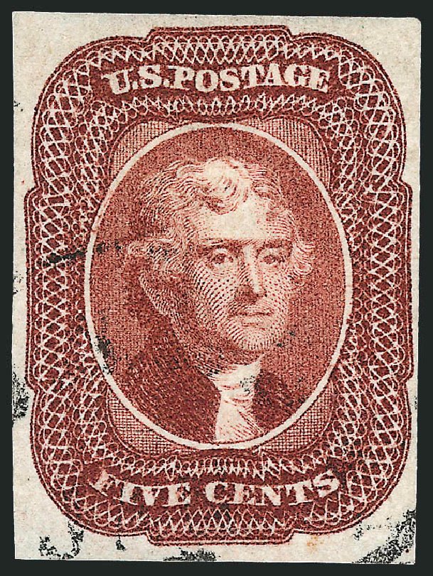 Prices of US Stamps Scott Catalog #12: 1856 5c Jefferson. Robert Siegel Auction Galleries, Sep 2008, Sale 962, Lot 2243