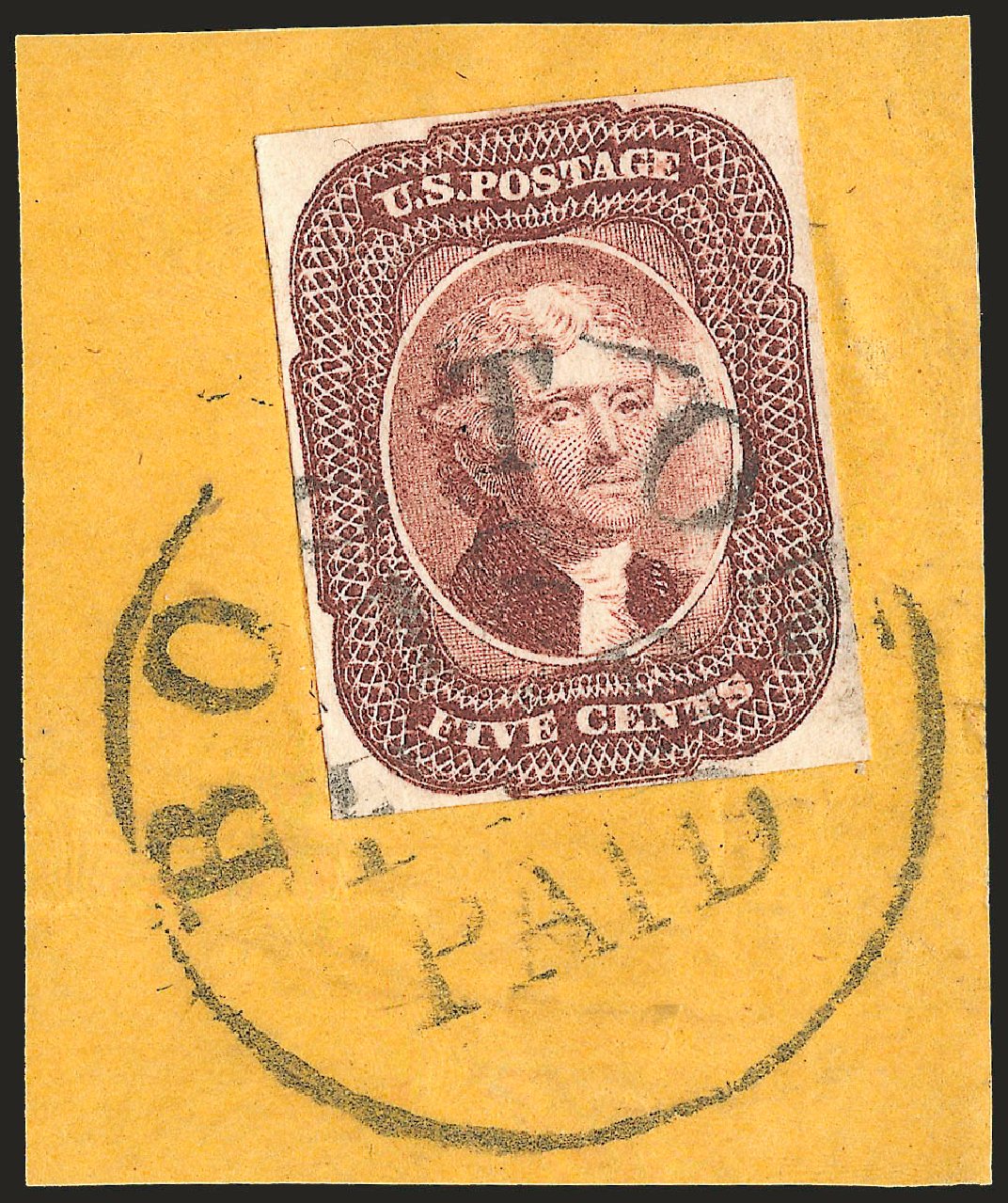 US Stamp Prices Scott Catalog #12: 5c 1856 Jefferson. Robert Siegel Auction Galleries, Jun 2009, Sale 975, Lot 1143