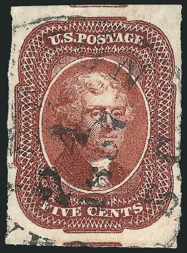 US Stamps Value Scott Cat. 12: 1856 5c Jefferson. Robert Siegel Auction Galleries, Apr 2010, Sale 984, Lot 93