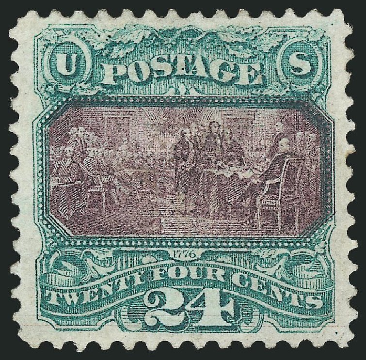 Costs of US Stamps Scott Cat. # 120: 24c 1869 Pictorial Declaration. Robert Siegel Auction Galleries, Nov 2013, Sale 1057, Lot 687