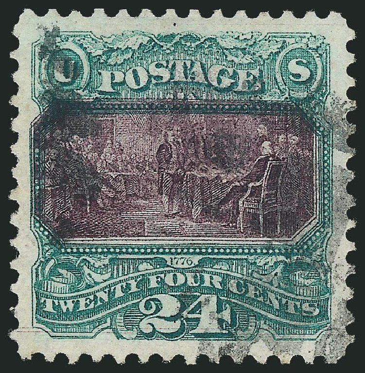 US Stamp Price Scott Cat. 120: 1869 24c Pictorial Declaration. Robert Siegel Auction Galleries, Nov 2014, Sale 1084, Lot 3337