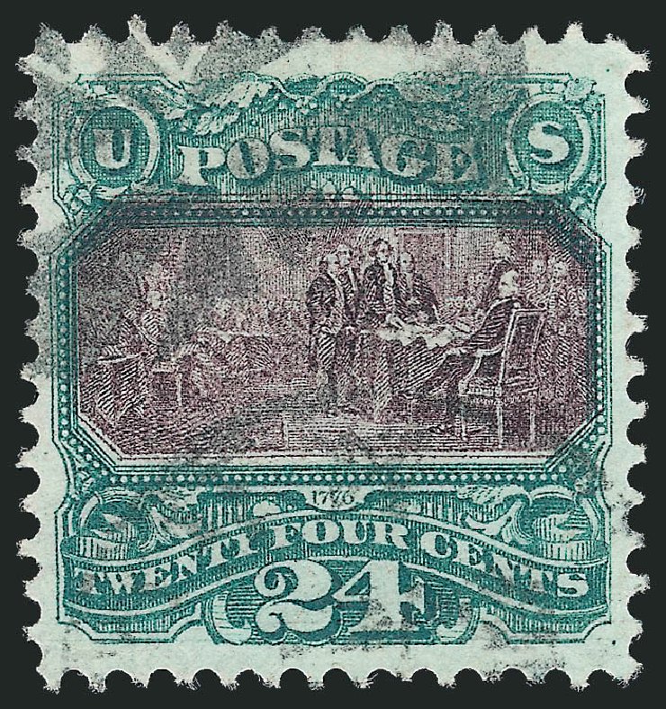 Costs of US Stamps Scott Catalogue #120: 1869 24c Pictorial Declaration. Robert Siegel Auction Galleries, Sep 2009, Sale 976, Lot 1467