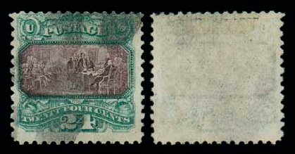 US Stamps Price Scott Cat. 120: 24c 1869 Pictorial Declaration. Matthew Bennett International, Dec 2007, Sale 325, Lot 1608