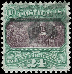 Price of US Stamp Scott Catalog # 120: 24c 1869 Pictorial Declaration. Regency-Superior, Jan 2015, Sale 109, Lot 768