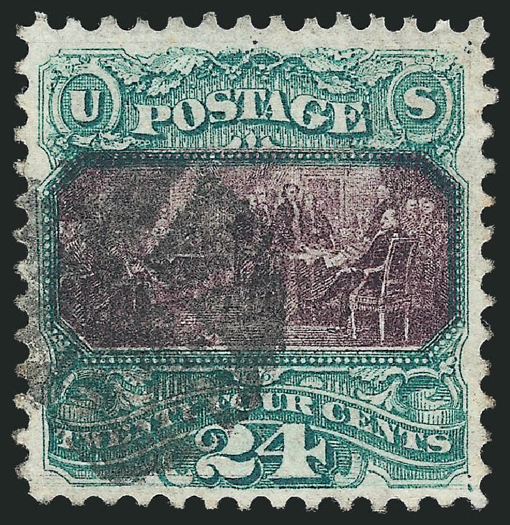 US Stamp Values Scott Catalog #120: 24c 1869 Pictorial Declaration. Robert Siegel Auction Galleries, Jun 2011, Sale 1011, Lot 518