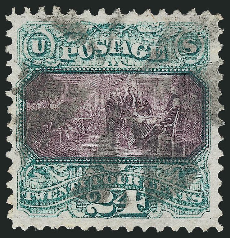 Value of US Stamp Scott Cat. #120 - 24c 1869 Pictorial Declaration. Robert Siegel Auction Galleries, Dec 2011, Sale 1017, Lot 558