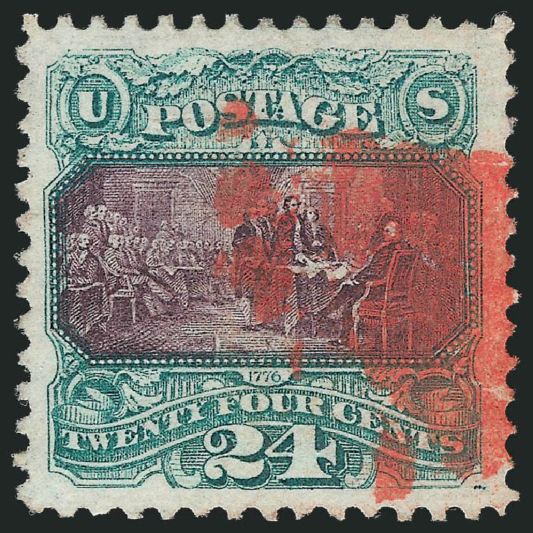 Values of US Stamps Scott Catalog 120: 1869 24c Pictorial Declaration. Robert Siegel Auction Galleries, Dec 2013, Sale 1062, Lot 328