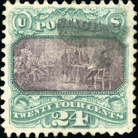 Price of US Stamp Scott Catalog #120: 1869 24c Pictorial Declaration. Spink Shreves Galleries, Jan 2015, Sale 150, Lot 98