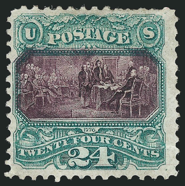Prices of US Stamp Scott Cat. 120: 1869 24c Pictorial Declaration. Robert Siegel Auction Galleries, Jun 2011, Sale 1010, Lot 59