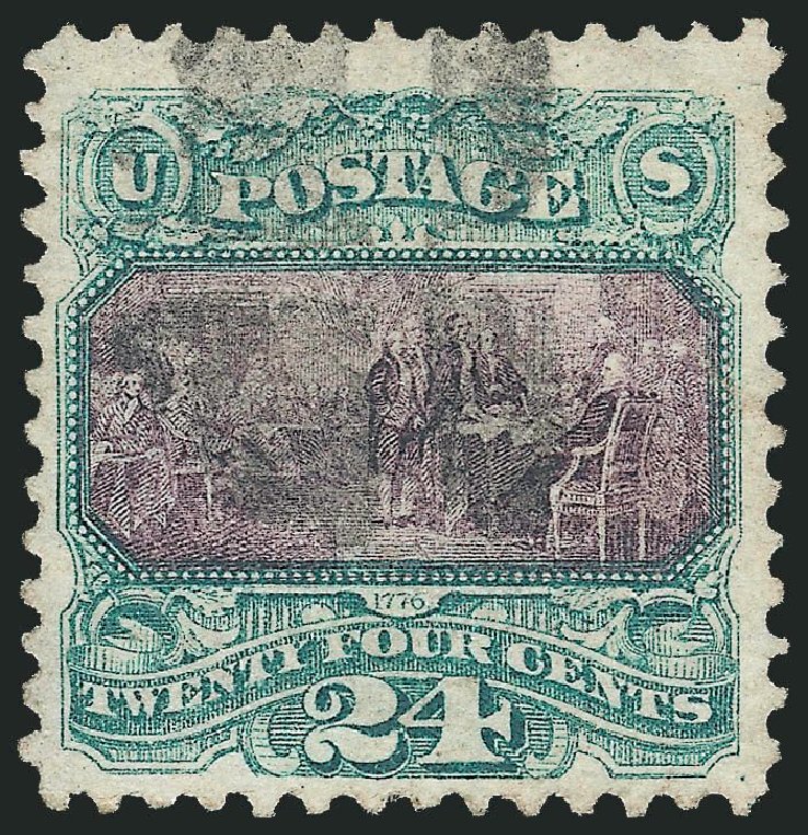 Costs of US Stamps Scott Cat. # 120: 24c 1869 Pictorial Declaration. Robert Siegel Auction Galleries, Nov 2013, Sale 1061, Lot 3549