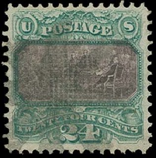 US Stamps Value Scott #120 - 1869 24c Pictorial Declaration. H.R. Harmer, Oct 2014, Sale 3006, Lot 1170